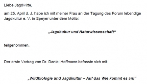 Jagdkultur und Naturwissenschaft